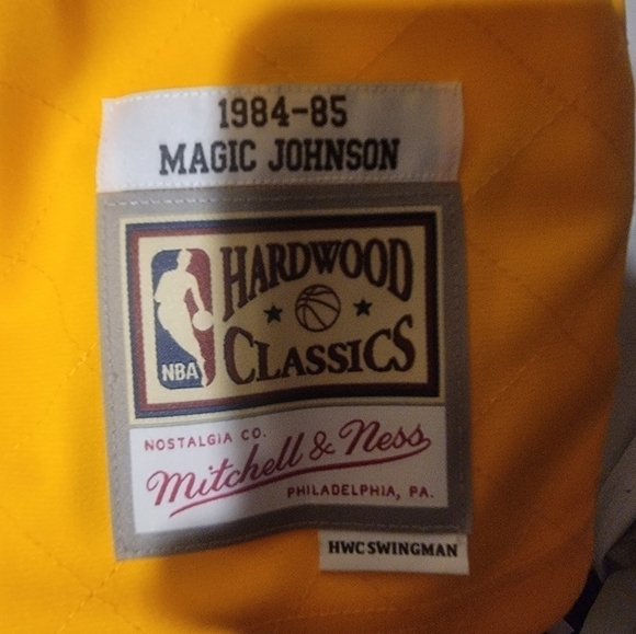 Magic Johnson Mitchell & Ness NBA 75th Anniv. 1984 Los Angeles Lakers Jersey 2XL - Picture 5 of 7